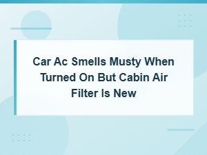 Car Ac Smells Musty When Turned on but Cabin Air Filter Is New